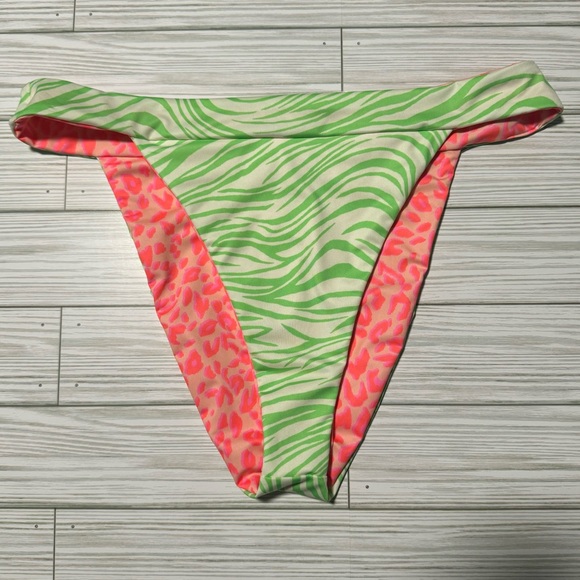 NWT Billabong Lei Low Rev Banded Hike Reversible Bikini Bottoms cheetah zebra - Picture 6 of 9